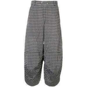 KIKO KOSTADINOV Grey White Check Cargo Pants In Lead Black Sz L